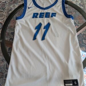 REEF White and Blue Basketball Jersey Nike
